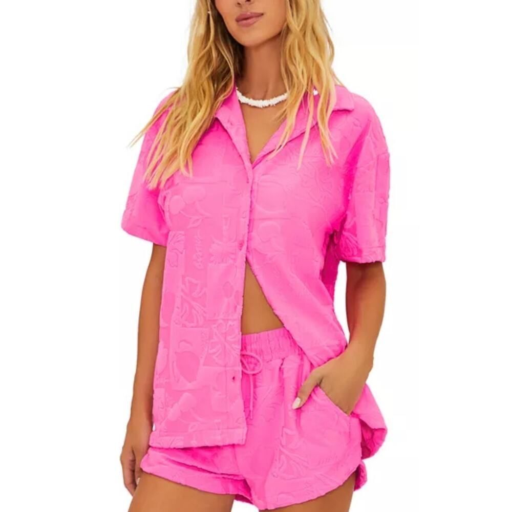 NWT Beach Riot Pink Mabel Terry Shirt Women’s Sz. M